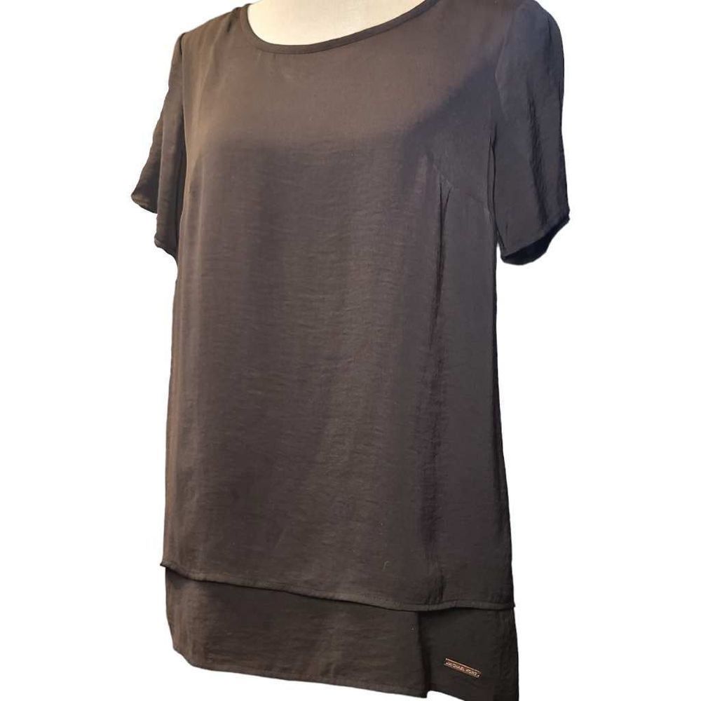 Michael Kors Women's Black Layered Tunic Blouse Size Extra Small